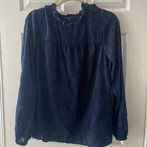 Banana republic lace blouse navy blue